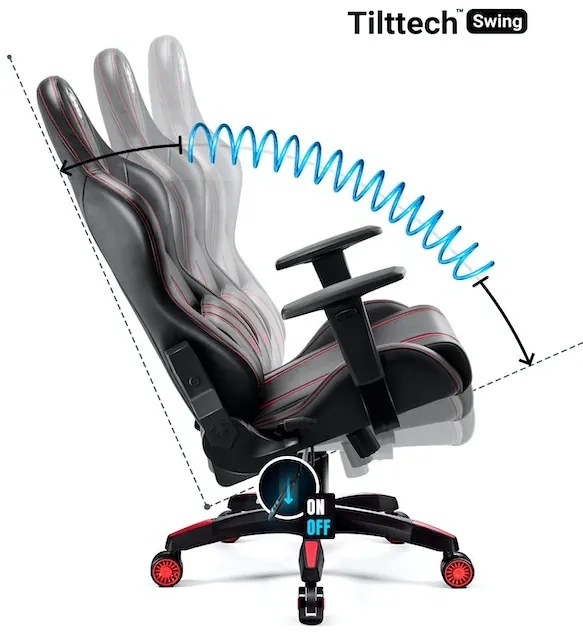 Herné kreslo Diablo X-One 2.0 King Size: čierno-červené Diablochairs