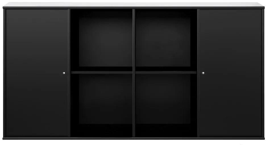 Čierna nástenná komoda Hammel Mistral Kubus, 136 x 69 cm