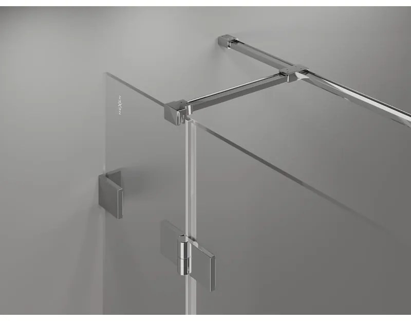 Mexen Lunar T, pravostranný výklopný sprchový kút 125 x 90 cm, 8mm číre sklo, chrómový profil, 834T-125-090-01-00-P