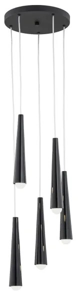 Argon 2103 - Luster na lanku HOLLYWOOD 5xE14/7W/230V čierna