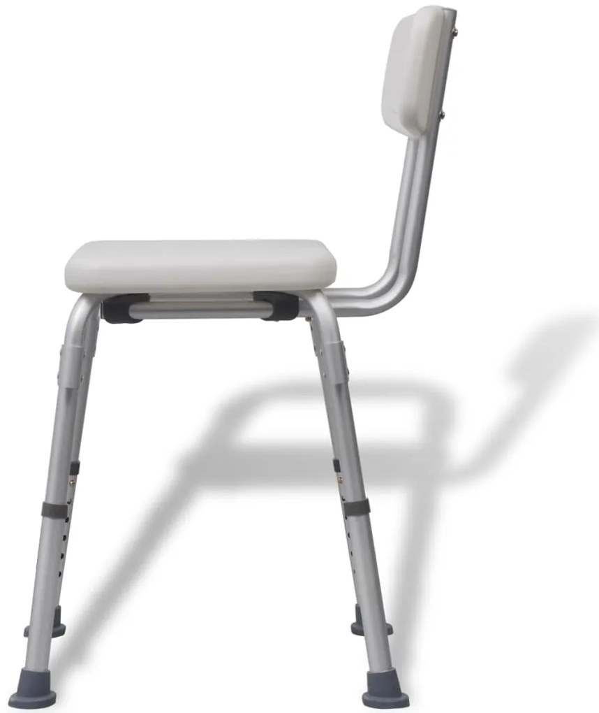Sprchovacia stolička, hliník, biela