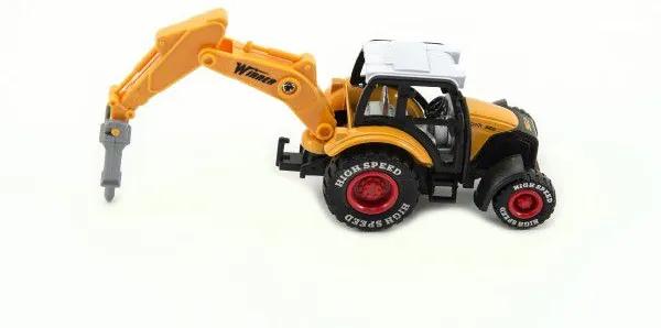 Traktor s podkopom, 15 cm, kov/plast, na spätné natiahnutie
