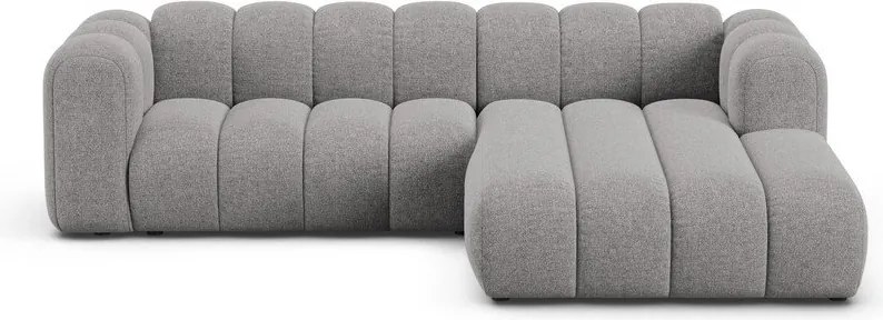 Sivá ženilková rohová pohovka (pravý roh/s leňoškou) Lupine – Micadoni