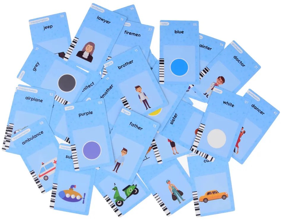 Jokomisiada Modrá čítačka kariet na učenie angličtiny