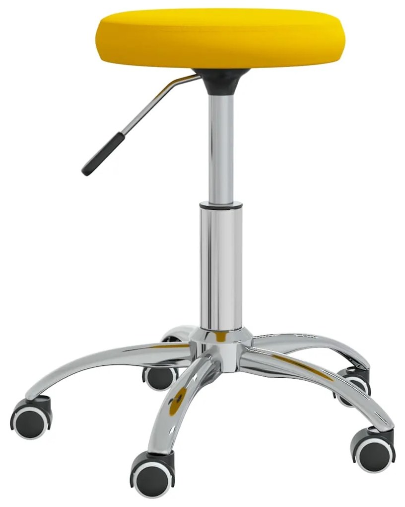 vidaXL Masážna stolička zamatová horčicovo žltá