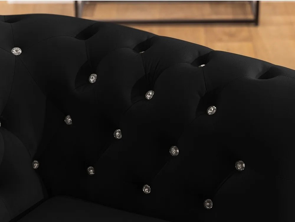 Čierna zamatová rozkladacia rohová pohovka (ľavý roh/do L) York Blik – Ropez