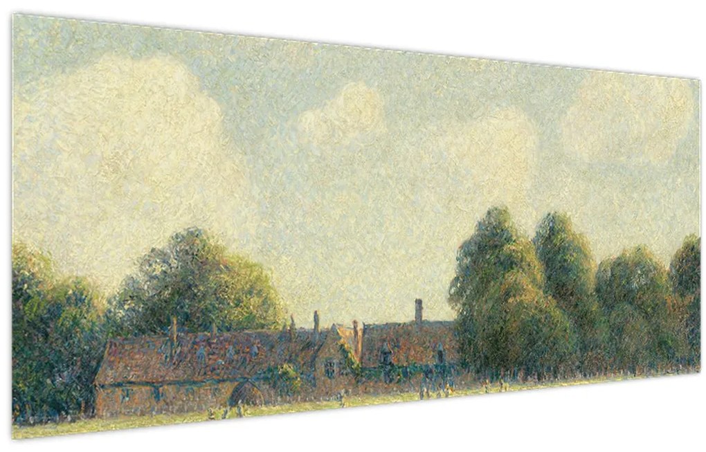 Obraz - Camille Pissarro, Hampton Court Green, reprodukcia (120x50 cm)