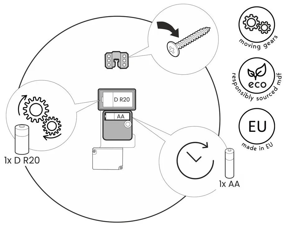Nástenné hodiny ø 57 cm Archie – Styler