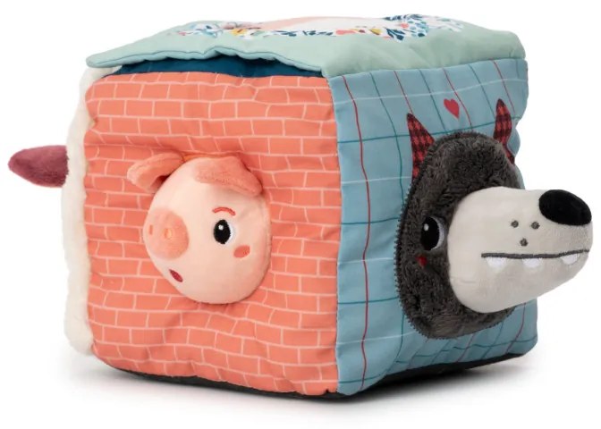 Lilliputiens - textilná kocka s aktivitami - vlk Ľudovít