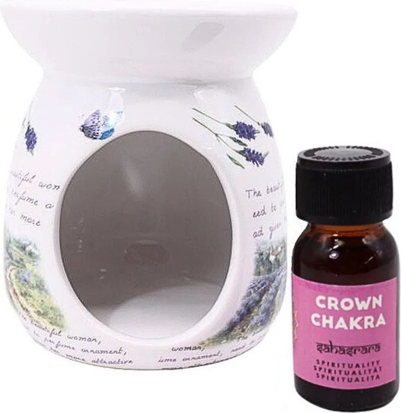 HOME ELEMENTS Vianočná darčeková sada - aromalampa a vonný olej Levanduľa