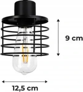 Závesná lampa na strop LOFT 4x čierna pružina
