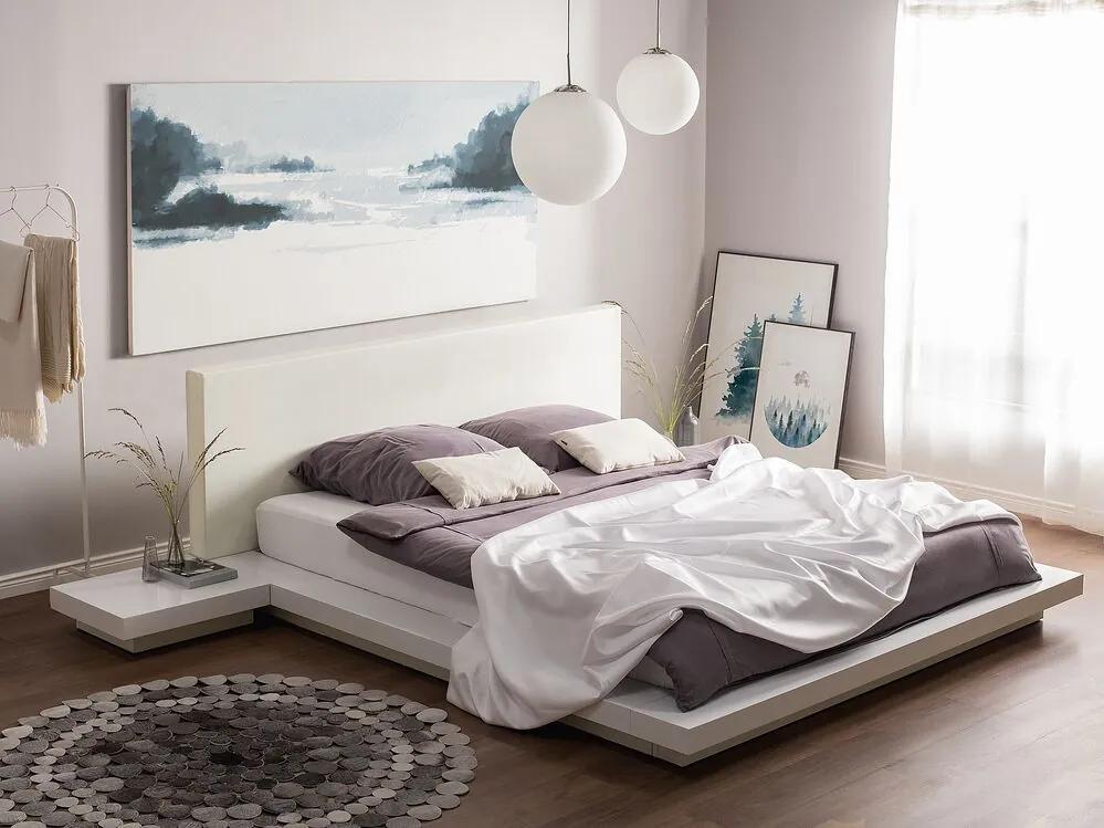 Manželská posteľ 160 cm ZEPHYRE (s roštom) (biela). Vlastná spoľahlivá doprava až k Vám domov. 1007564