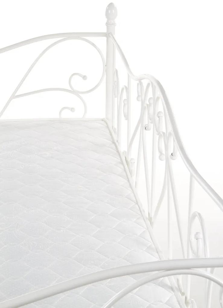 Kovová posteľ Sumatra 90x200 jednolôžko biela