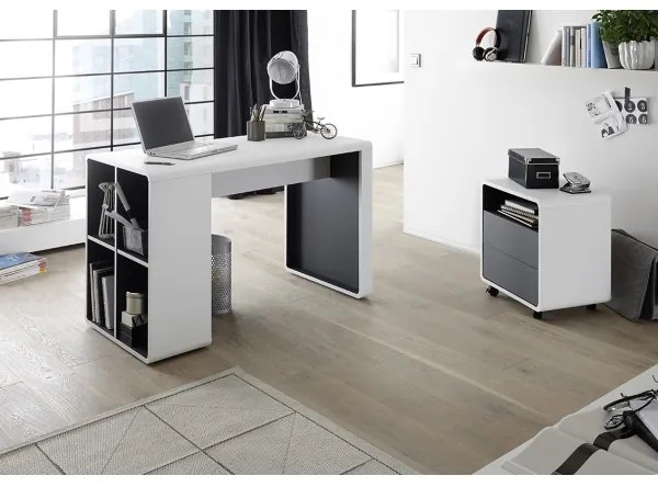 Písací stôl TEO biela/antracit