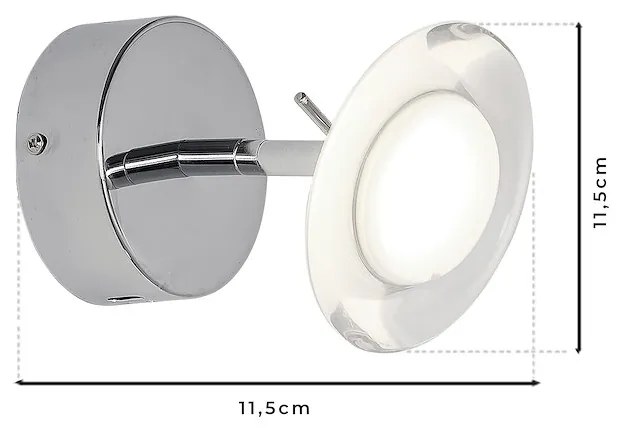 EUlight Nástenné svietidlo Ellipse, 1x chrómové kovové tienidlo, ch