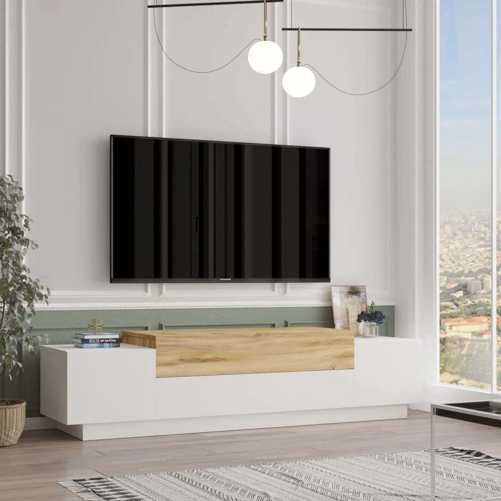 TV stolek FD1 160 cm bílý/dub