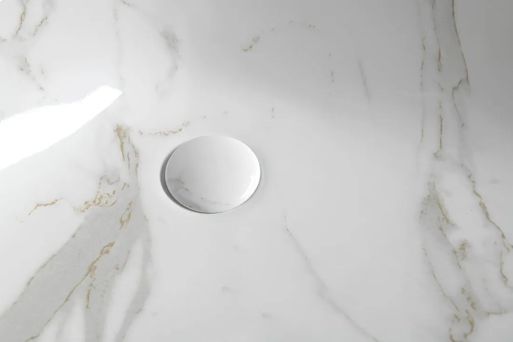 Sapho Sapho, DALMA keramické umývadlo na dosku 58,5x39 cm, imitácia kameňa-carrara, MM217