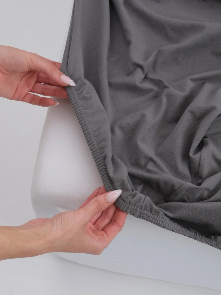 Jersey plachta s elastanom Deluxe 120 × 200 cm – tmavosivá
