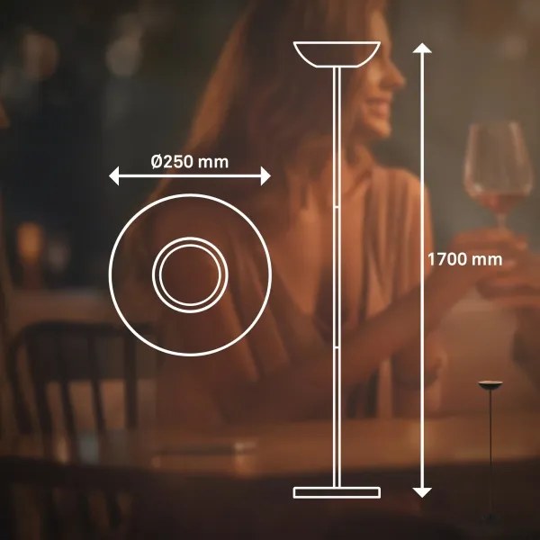 Briloner 1500015 - LED stmievateľná stojaca lampa ESTATE 8W/5V 4000 mAh čierna