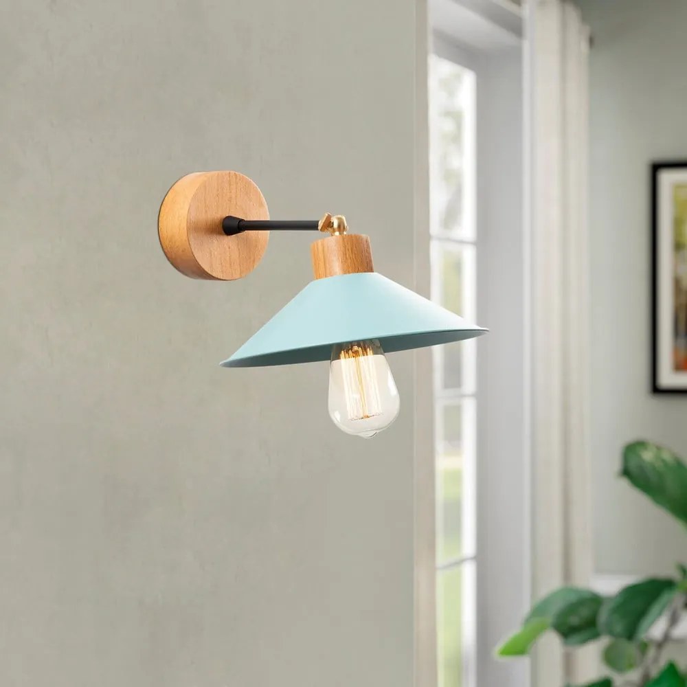 Nástenné svietidlo v tyrkysovej a prírodnej farbe ø 24 cm Manavgat – Opviq lights