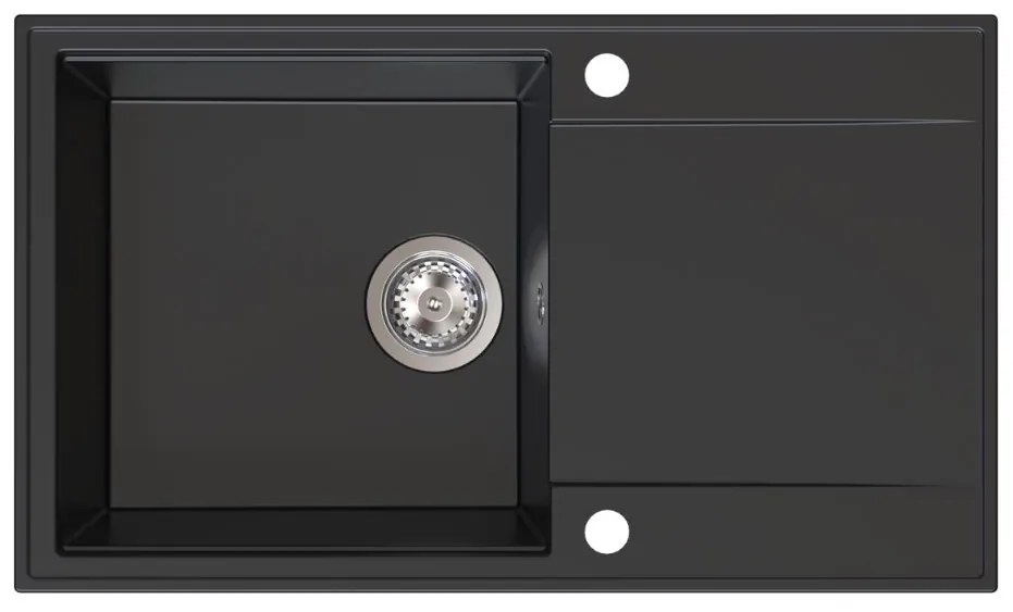 Sink Quality Sink55, kuchynský granitový drez 780x460x215 mm, čierna, SKQ-SINK.C.1KDOL