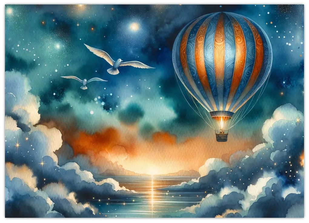 Obraz - Lietať nočnou oblohou (70x50 cm)