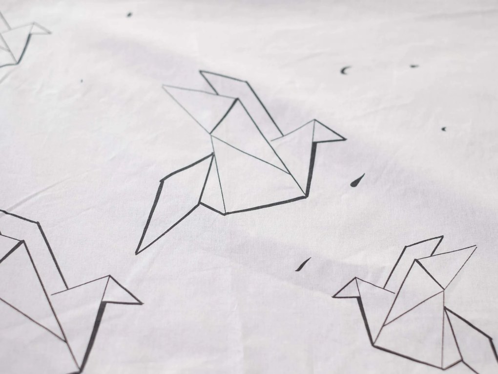Bavlnená obliečka na vankúš Renforcé 70 × 90 cm – Birds origami