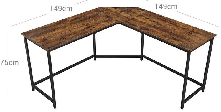 VASAGLE Počítačový stôl v tvare L LWD73X