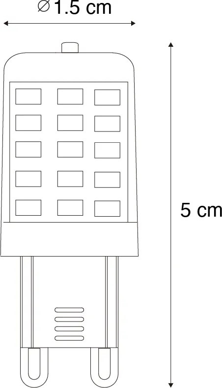Sada 5 stmievateľných opálových LED žiaroviek G9 3W 250 lm 3000K
