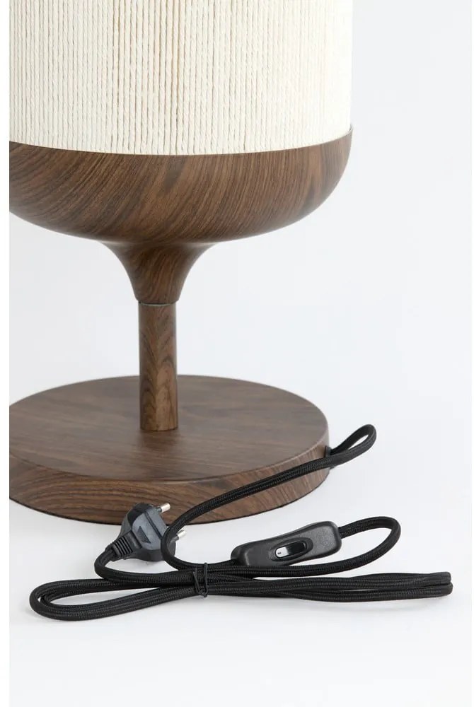 Tmavohnedá stolová lampa s textilným tienidlom (výška 50 cm) Dania – Light & Living