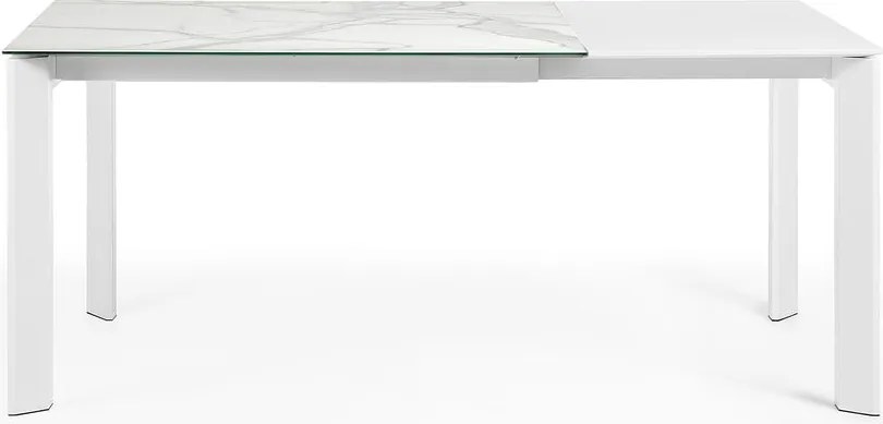 Rozkladací jedálenský stôl s prídavnou doskou s doskou v dekore mramoru 80x120 cm Axis – Kave Home