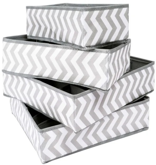 Sada štyroch organizérov SKUFF sivá / biela (4 ks)