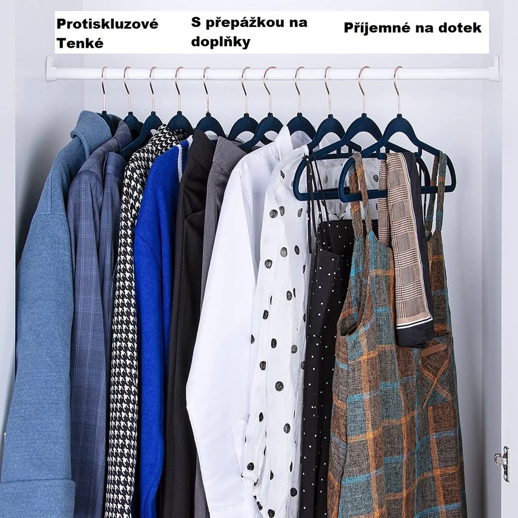 Kesper Věšáky protiskluzové, sada 6ks, semišové šedé