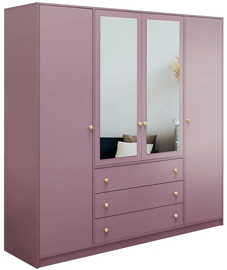 Skriňa Siena 2 D4 slivka / zrkadlo