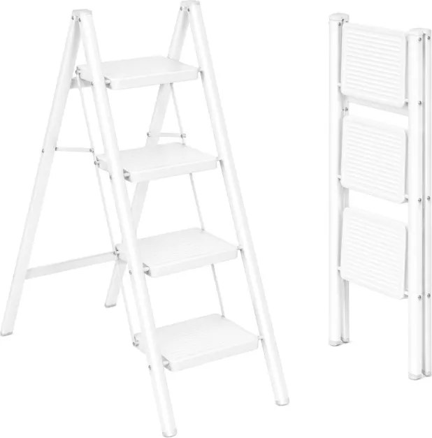 Skladacie schodíky EASYSTEP 4-stupňové biele