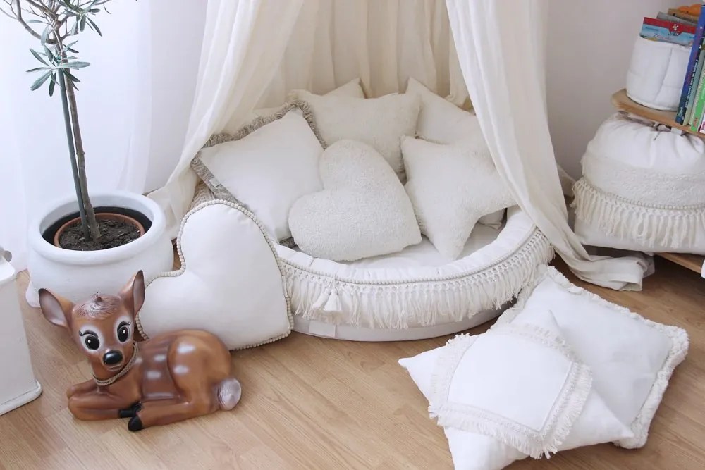 Vankúšik Boho srdce vanilka 44x44 cm