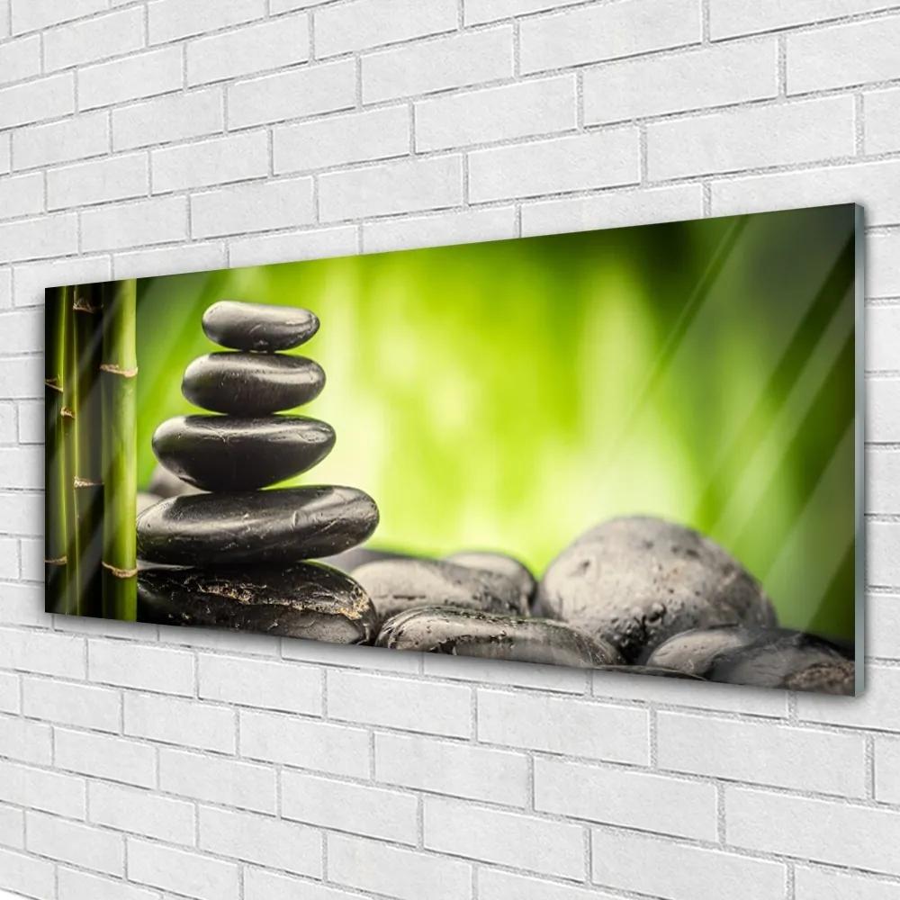 Obraz na akrylátovom skle Bambus kamene umenie 125x50 cm