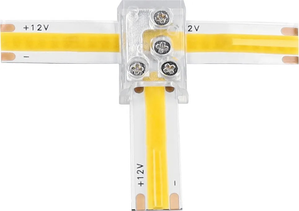 BERGE Univerzálny konektor pre COB 8mm LED pásik, rovný uhlový T