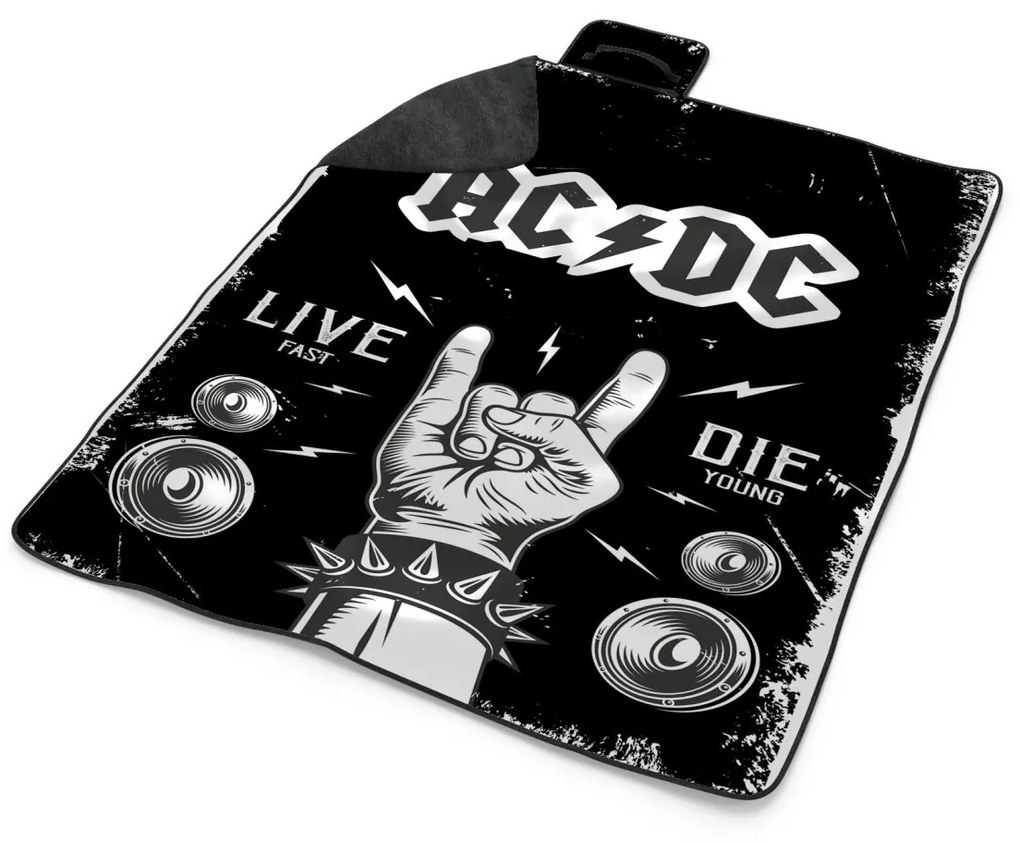 Sablio Plážová deka ACDC Live fast, die young: 200x140 cm