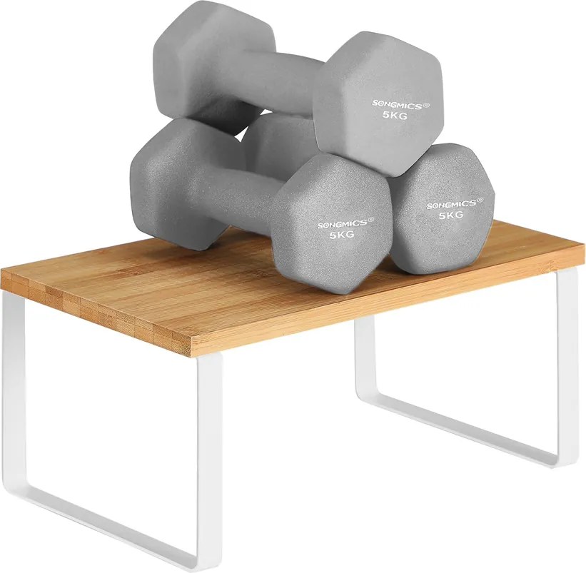Sada bambusových organizérov CEZAR, 2ks, hnedá/biela SongmicsHome