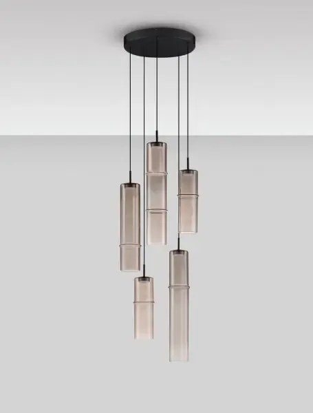 Dizajnový luster Sano 5 Smoky