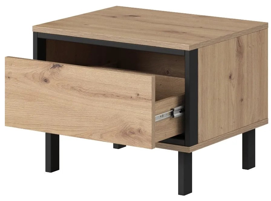 Set 2 ks. nočných stolíkov Nedra J (dub artisan + antracit). Akcia -18%. Vlastná spoľahlivá doprava až k Vám domov. 1071370