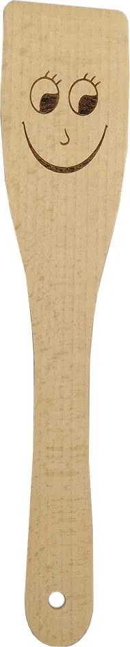 AMADEA Drevená obracačka s tvárou, masívne drevo, dĺžka 28 cm