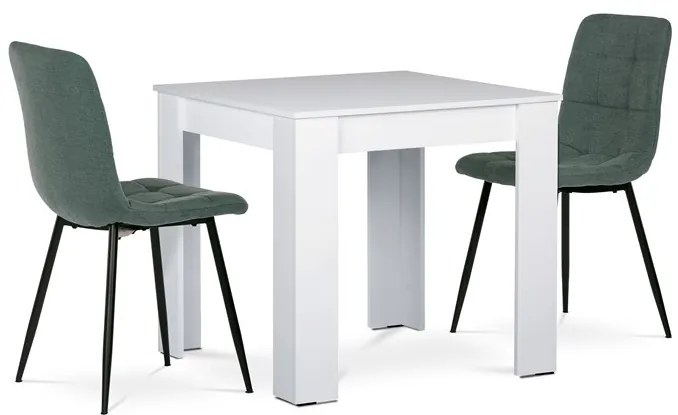 Autronic BONTEC Jedálenský set s 2 stoličkami, 80x80x75cm, mdf, biela, B080WTCT281GRN Farba: Biela