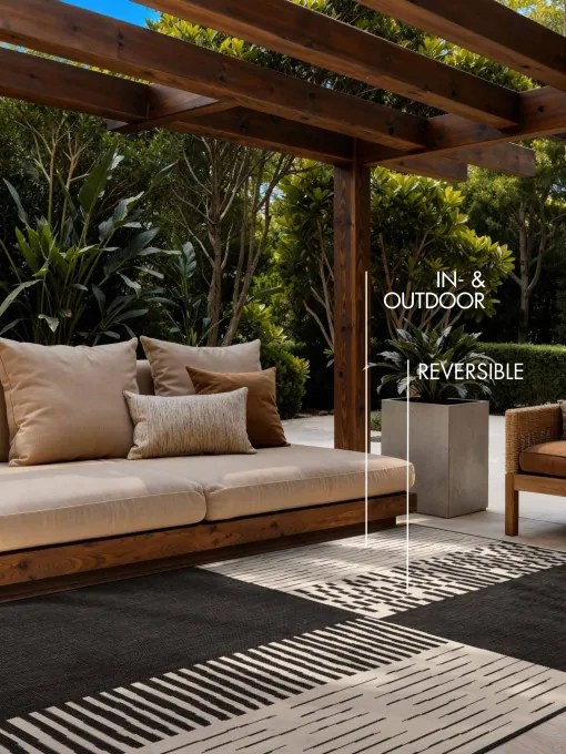 Koberec HARINGEY krémový / čierny