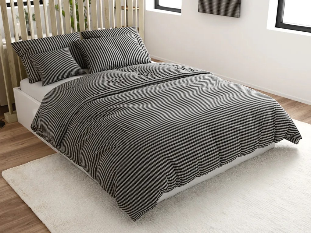 Krepové obliečky ARLENA BLEND čierne hotelové kapsy Rozmer obliečky: 70 x 90 cm | 140 x 200 cm