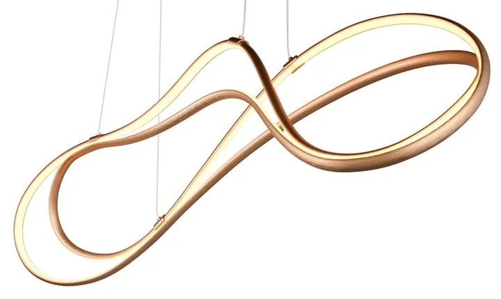 LED závesné svietidlo s kovovým tienidlom v zlatej farbe Nala – Trio Select