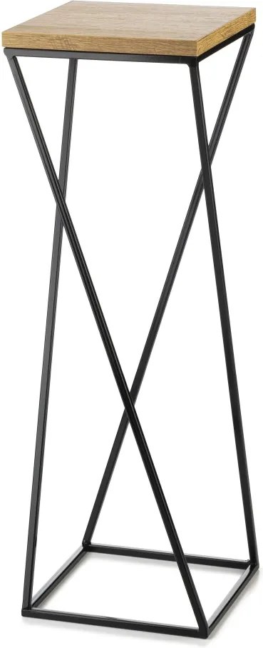 STOJAN NA KVETINÁČ LOFT7 70X24X24 CM ČIERNA/HNEDÁ