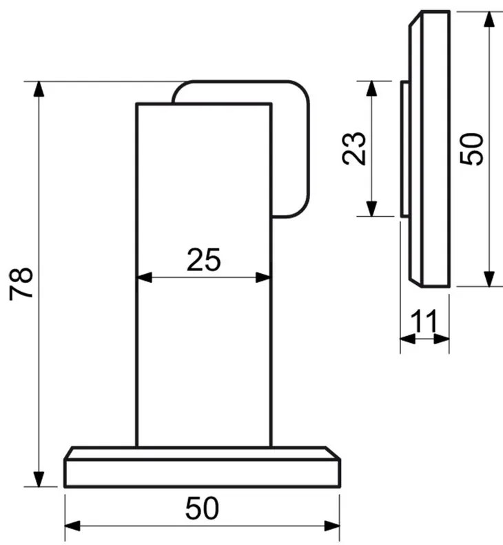 Magnetická dverná zarážka RK.ZAR.008, čierna