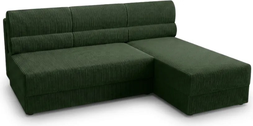 AKCIA Rozkladacia obojstranná sedacia súprava do L TAVERO SLIM 201x140 cm, tmavozelená II. akosť